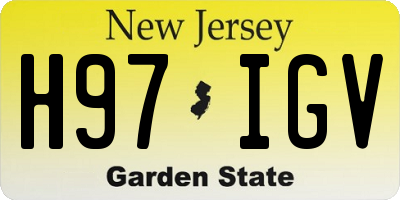 NJ license plate H97IGV
