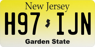 NJ license plate H97IJN