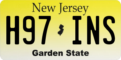 NJ license plate H97INS