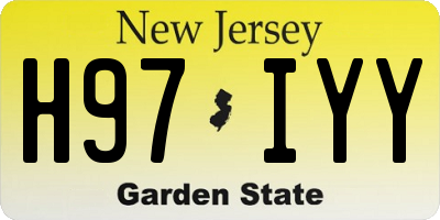 NJ license plate H97IYY