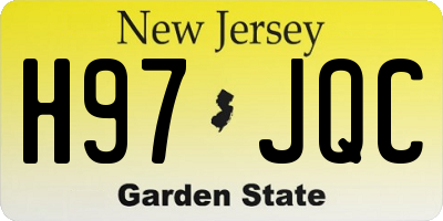 NJ license plate H97JQC
