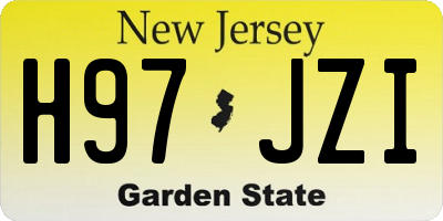 NJ license plate H97JZI
