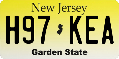 NJ license plate H97KEA