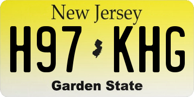 NJ license plate H97KHG