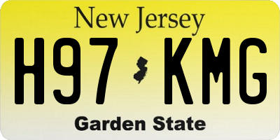 NJ license plate H97KMG
