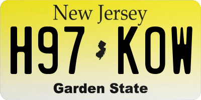 NJ license plate H97KOW