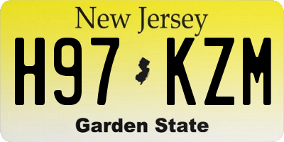NJ license plate H97KZM