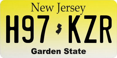 NJ license plate H97KZR