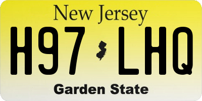 NJ license plate H97LHQ