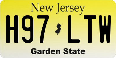 NJ license plate H97LTW
