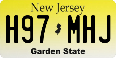 NJ license plate H97MHJ