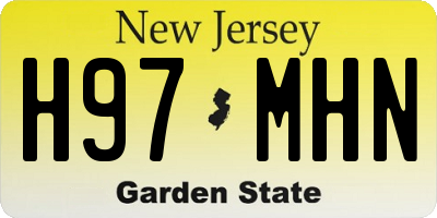 NJ license plate H97MHN