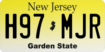 NJ license plate H97MJR
