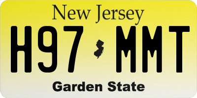 NJ license plate H97MMT