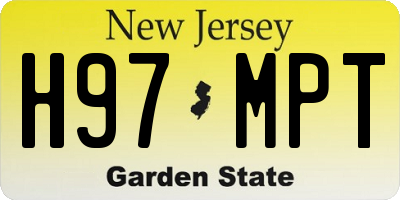 NJ license plate H97MPT