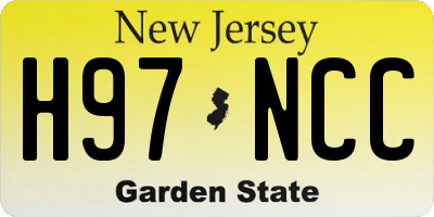 NJ license plate H97NCC