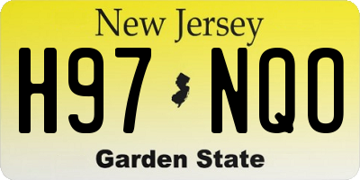 NJ license plate H97NQO
