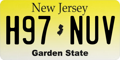 NJ license plate H97NUV