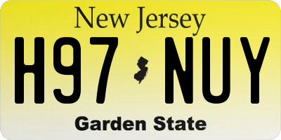 NJ license plate H97NUY