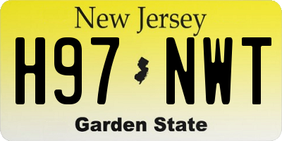 NJ license plate H97NWT