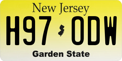NJ license plate H97ODW