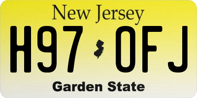 NJ license plate H97OFJ