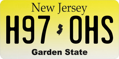NJ license plate H97OHS