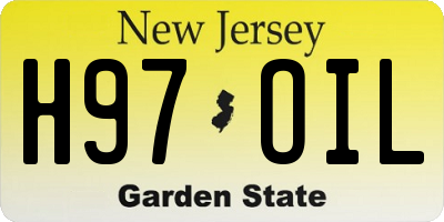 NJ license plate H97OIL