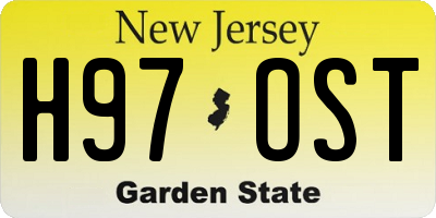 NJ license plate H97OST