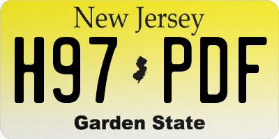NJ license plate H97PDF