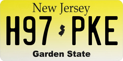 NJ license plate H97PKE