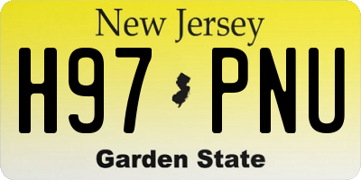 NJ license plate H97PNU