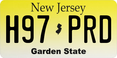 NJ license plate H97PRD