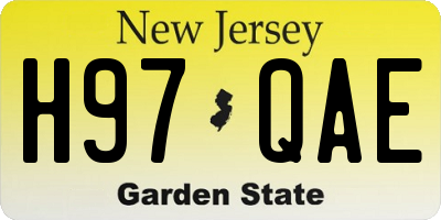 NJ license plate H97QAE