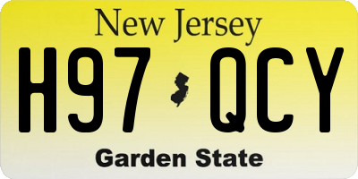 NJ license plate H97QCY