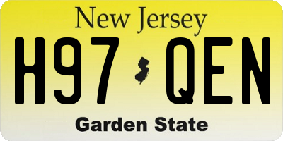 NJ license plate H97QEN
