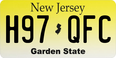 NJ license plate H97QFC