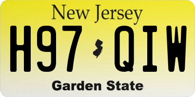 NJ license plate H97QIW