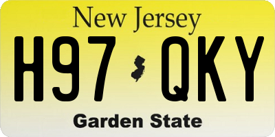 NJ license plate H97QKY