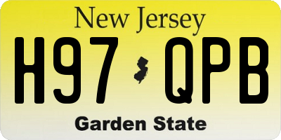 NJ license plate H97QPB