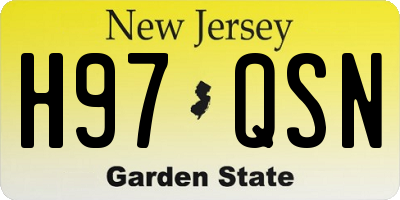 NJ license plate H97QSN
