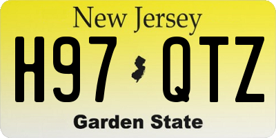 NJ license plate H97QTZ