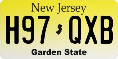 NJ license plate H97QXB