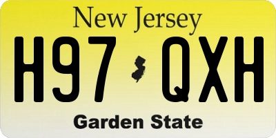 NJ license plate H97QXH