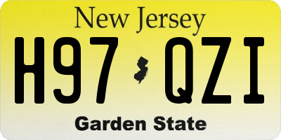 NJ license plate H97QZI