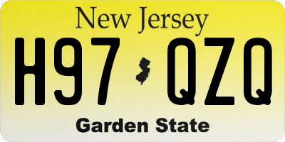 NJ license plate H97QZQ