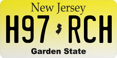 NJ license plate H97RCH