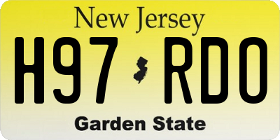 NJ license plate H97RDO