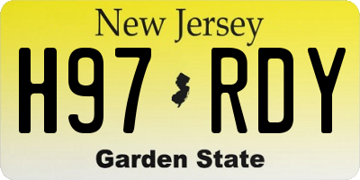 NJ license plate H97RDY