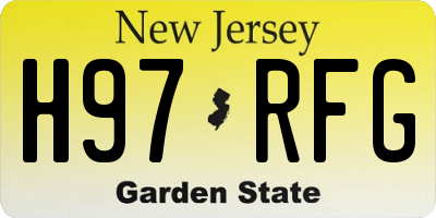 NJ license plate H97RFG